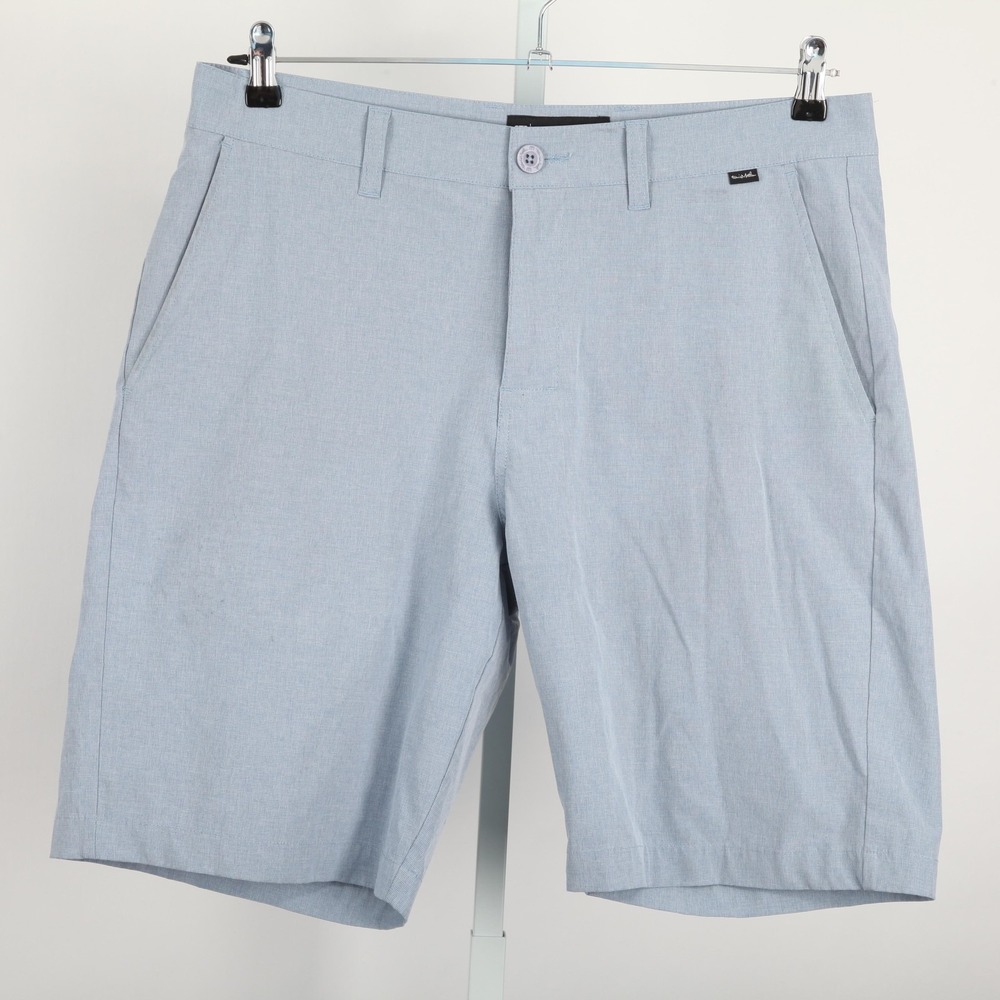 TravisMathew Shorts Mens 34 Light Blue Heathered Performance Golf Stretch Chino